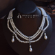 新品 手工串珠锁骨链新娘项链颈链饰品法式 婚纱礼服饰品结婚配饰品