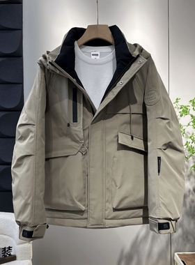 2025年新款防寒羽绒服男款冬季加厚潮牌美式工装高级感冲锋衣外套