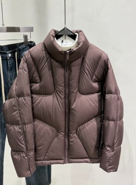 高充绒236g新款冬季90白鸭绒泡芙羽绒服男短款立领面包服保暖外套