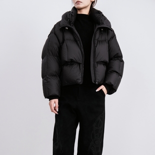 欧E专柜正品女装2025冬新款袖子收口加厚保暖时尚连帽短款羽绒服