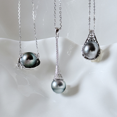 【特卖不退换】925银K金工艺大溪地山岛海珠珍珠精致吊坠项链