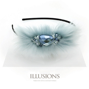 【清货不退换】illusions [天赋] 皮草发箍 奥地利进口冰蓝水晶