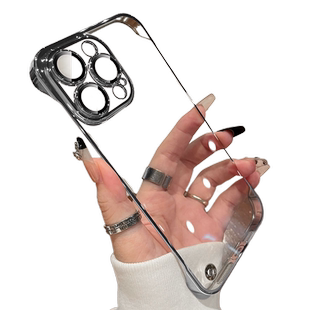 适用苹果13手机壳iphone15ProMax新款14透明15无边框16电镀硬壳14Pro超薄手感12半包11promax男士17全包防摔