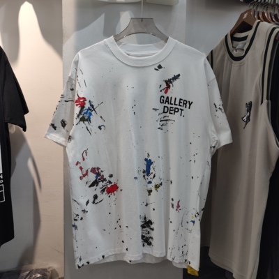 2025夏季新款美式潮牌Gallery Dept泼墨字母印花宽松嘻哈短袖T恤