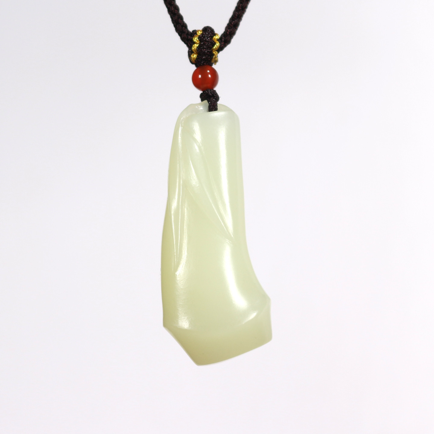新疆和田黄玉竹节吊坠 节节高步步高升竹报平安 天然玉石挂件保真