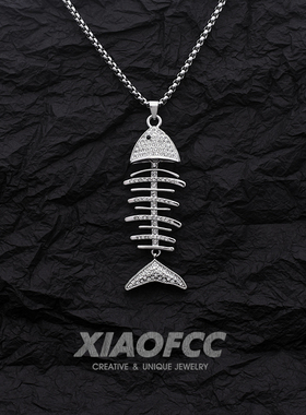 2022年新款情侣鱼骨头毛衣链男女