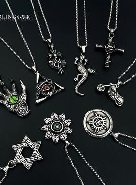 美式潮牌钛钢项链男女毛衣链配饰