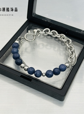 蓝色珠冷淡风拼接串珠男生手链女
