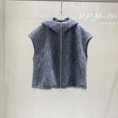 年终大衣专场丨羊毛·羊绒拉毛面料丨连帽单面马甲外套-MY6646