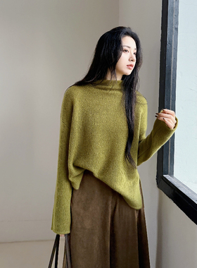 月满秋盈丨100山羊绒丨3GG双线针织自由领保暖羊绒衫-MY6289