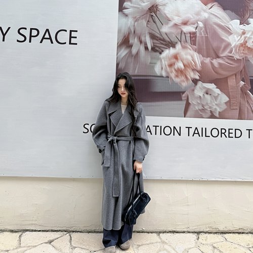 悠然系列丨Merino羊毛·Alpaca羊驼丨宽松无扣浴袍款大衣-MY6241