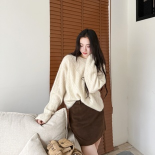 苏格兰古堡丨牦牛绒丨雪域藏地系列阿兰绞花针织衫-MY6269