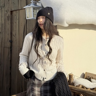 全身绞花羊绒开衫 康宝莱羊绒白厂丝珠片纱 MY6446 星辰 耀眼