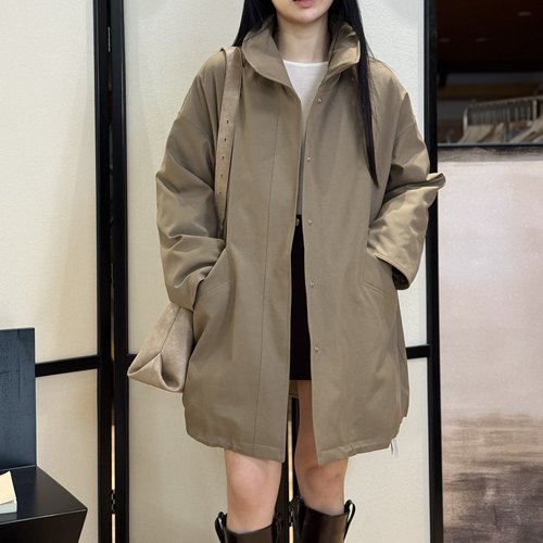 那慕尔大道丨90鹅绒丨中空纱面料风衣中长款鹅绒羽绒服-MY6519