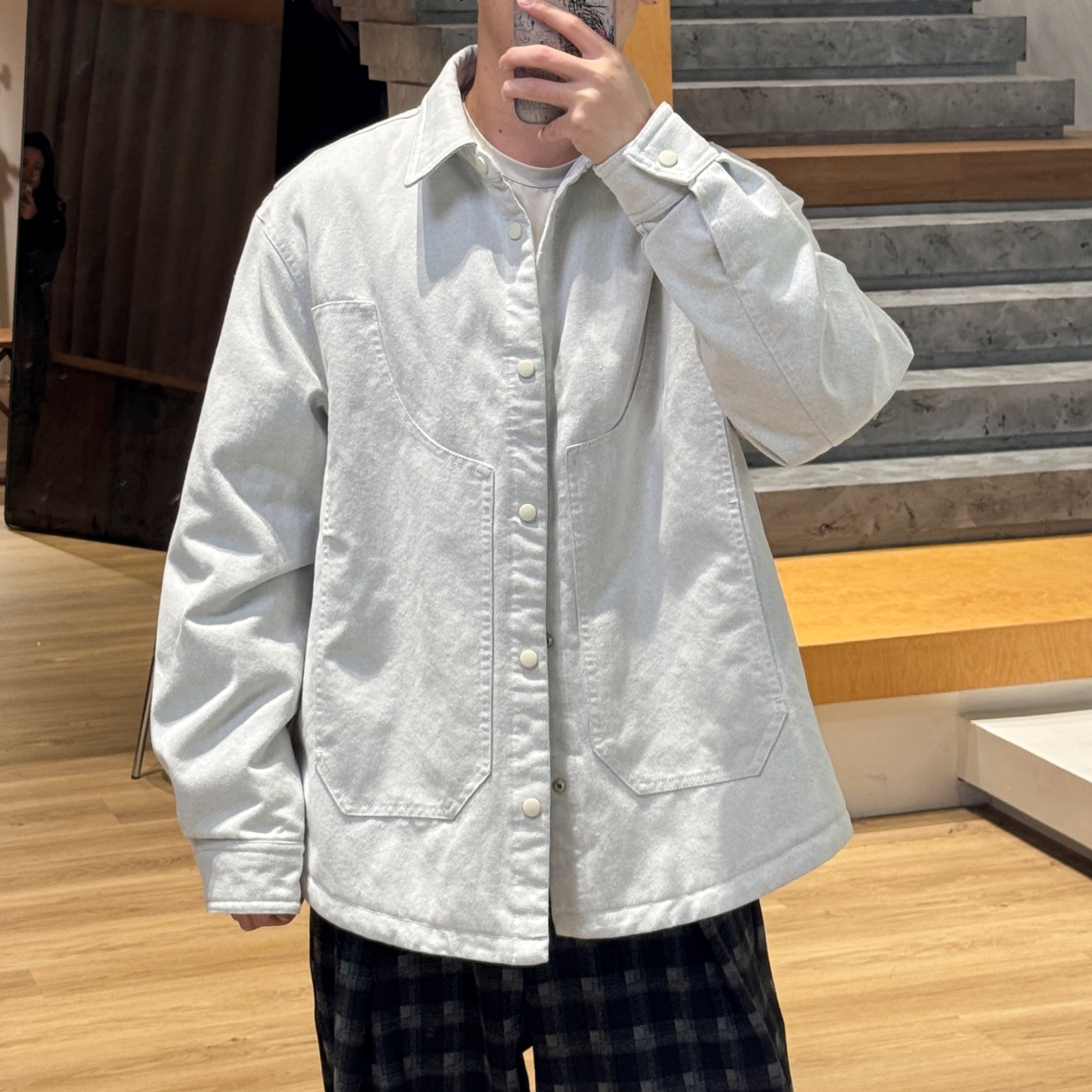 90白鸭绒丨男士羽绒服丨牛仔面料日系风极简帅气羽绒服-MY6370