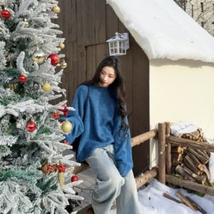 合股纱保暖羊绒衫 稻城亚丁 厚款 400g MY6406 康宝莱羊绒白厂丝