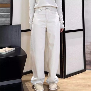 左岸七号丨薄绒牛仔丨秋冬厚款含山羊绒弯刀直筒牛仔裤-MY6514