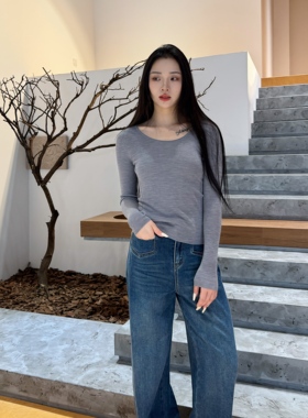 铅笔内搭丨100绵羊毛丨新澳100支超细羊毛低圆领针织衫-MY6198