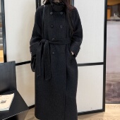 漫过山脊 MY6506 双面牦牛毛绒毛呢大衣 100牦牛绒 宽松翻领长款