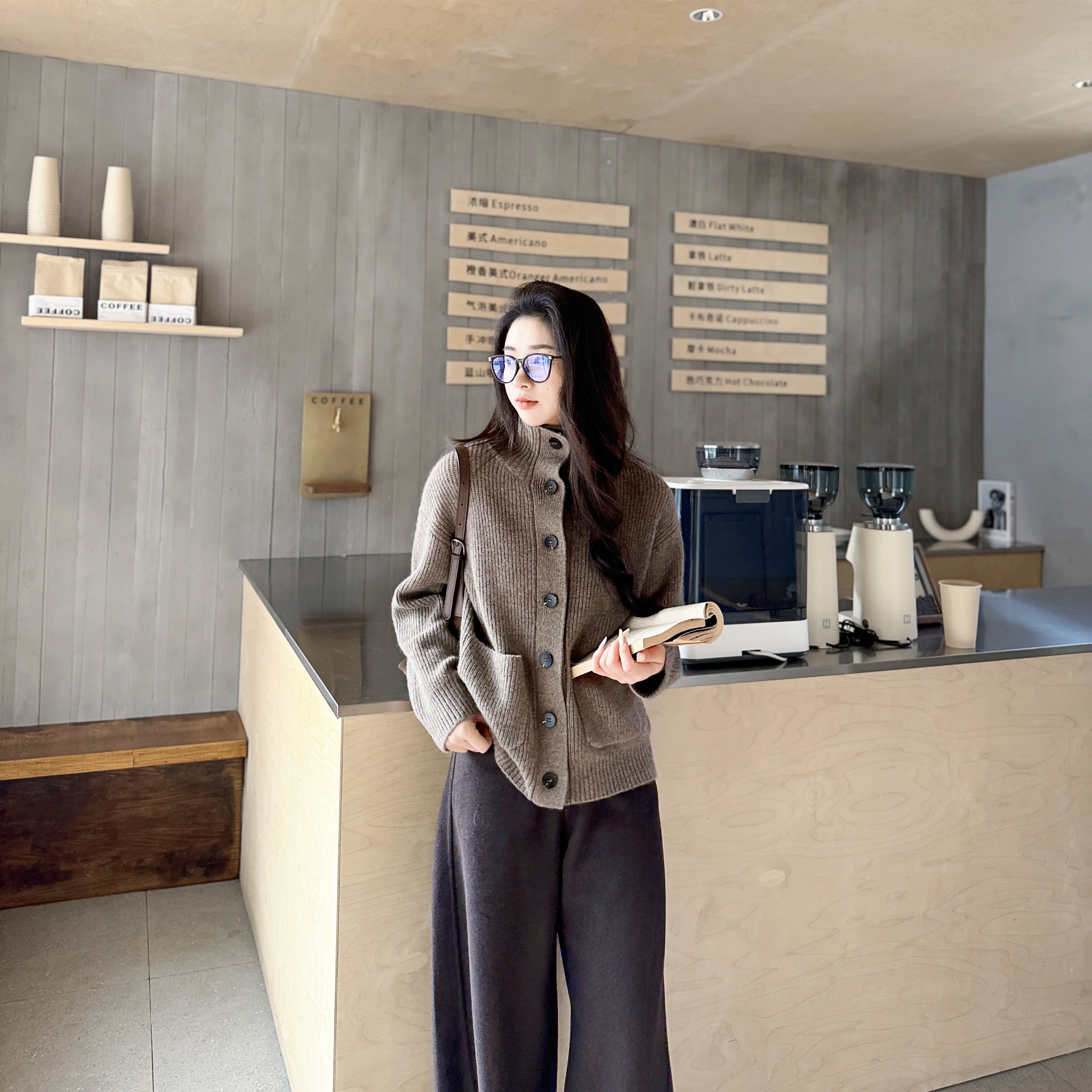 赫尔辛基丨100牦牛绒丨小禾风宽松保暖毛衣针织开衫-MY6350