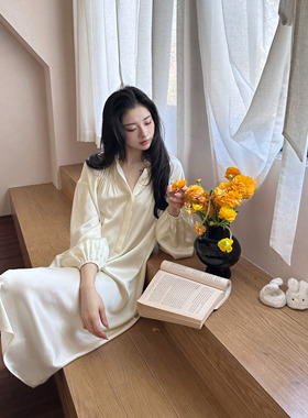 100桑蚕丝丨euri28姆米真丝重缎丨宽松舒适睡裙丝滑裙-MY5786