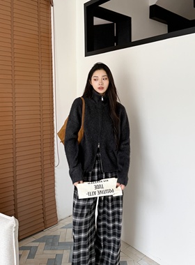 班加罗尔丨100牦牛绒拉毛工艺丨宽松保暖双头拉链针织开衫-MY6352