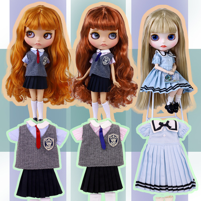 ICY DBS小布娃娃英伦学院百褶裙连衣裙套装19关节ob24学生服娃衣