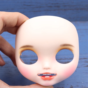 Blythe小布娃娃白肌眉毛开嘴成品有带妆磨砂面壳脸壳 DBS 改娃妆