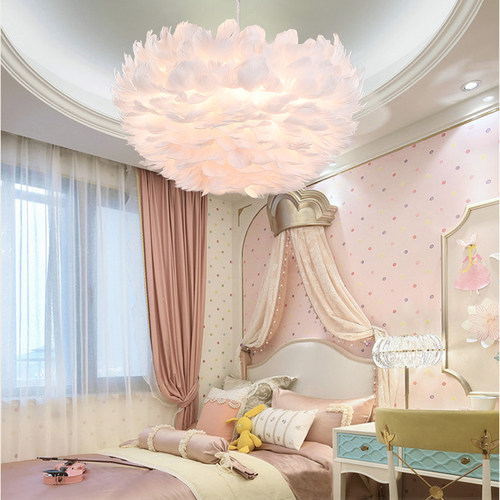 浪漫网红卧室羽毛吊灯