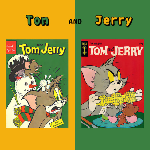 猫和老鼠儿童房美式复古装饰海报