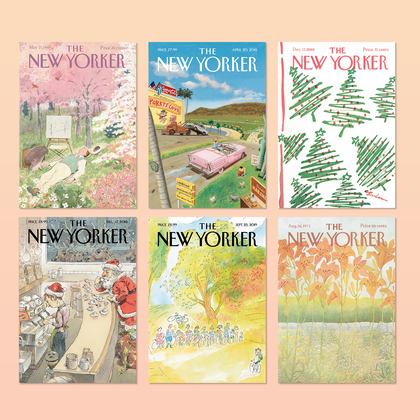 纽约客海报The New Yorker杂志封面美式复古墙贴卡片卧室装饰画