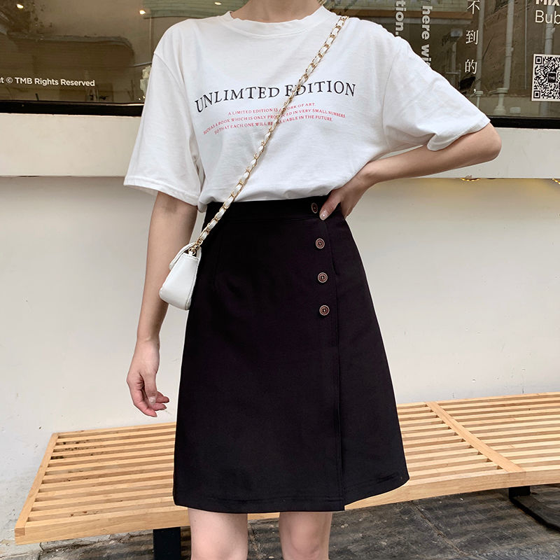 黑色不规则半身裙女2026春夏新款a字裙高腰短裙小个子职业裙
