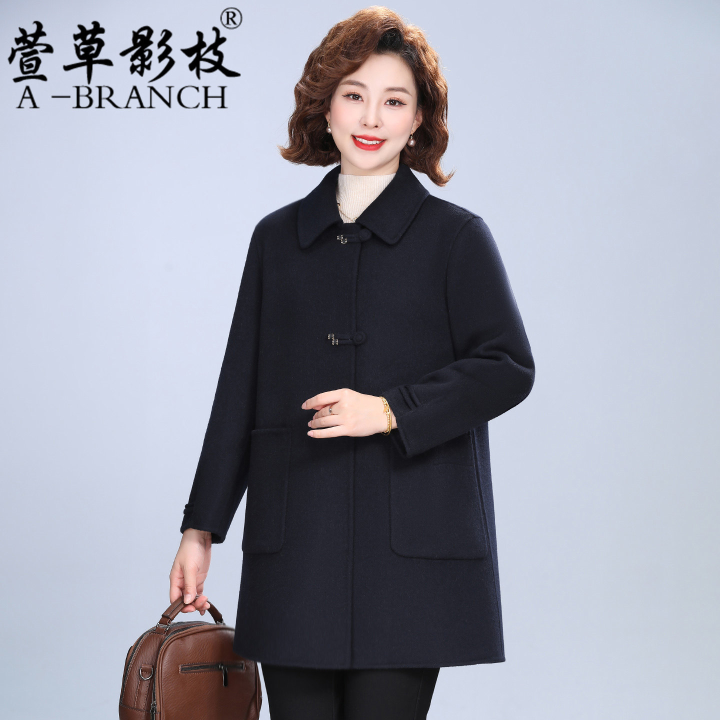 时尚妈妈双面羊绒大衣秋冬装2025新款中老年女羊毛呢外套老人衣服,女装/女士精品,中老年女装,淘宝优惠券,粉丝福利购,淘宝优惠卷