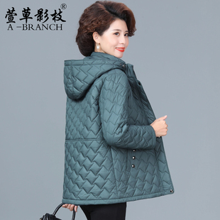 大码妈妈棉服秋冬装夹棉外套50多岁中老年人棉衣时尚薄款夹棉上衣