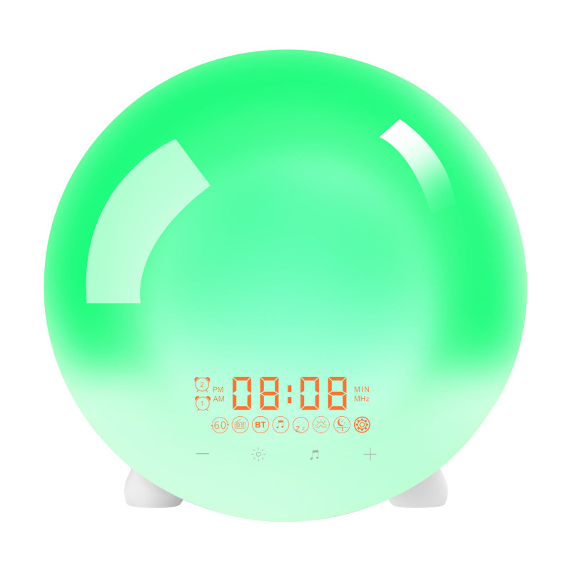 LED幻彩拍拍灯无线蓝牙音箱 多功能日出日落唤醒伴睡灯闹钟音响