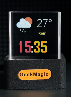 GeekMagic 新潮迷你透明WiFi天气时钟创意礼物桌面摆件显示器
