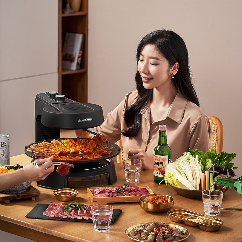 EasyGrill电烤炉家用无烟烧烤炉烤串机自动旋转烤肉盘电烤肉锅