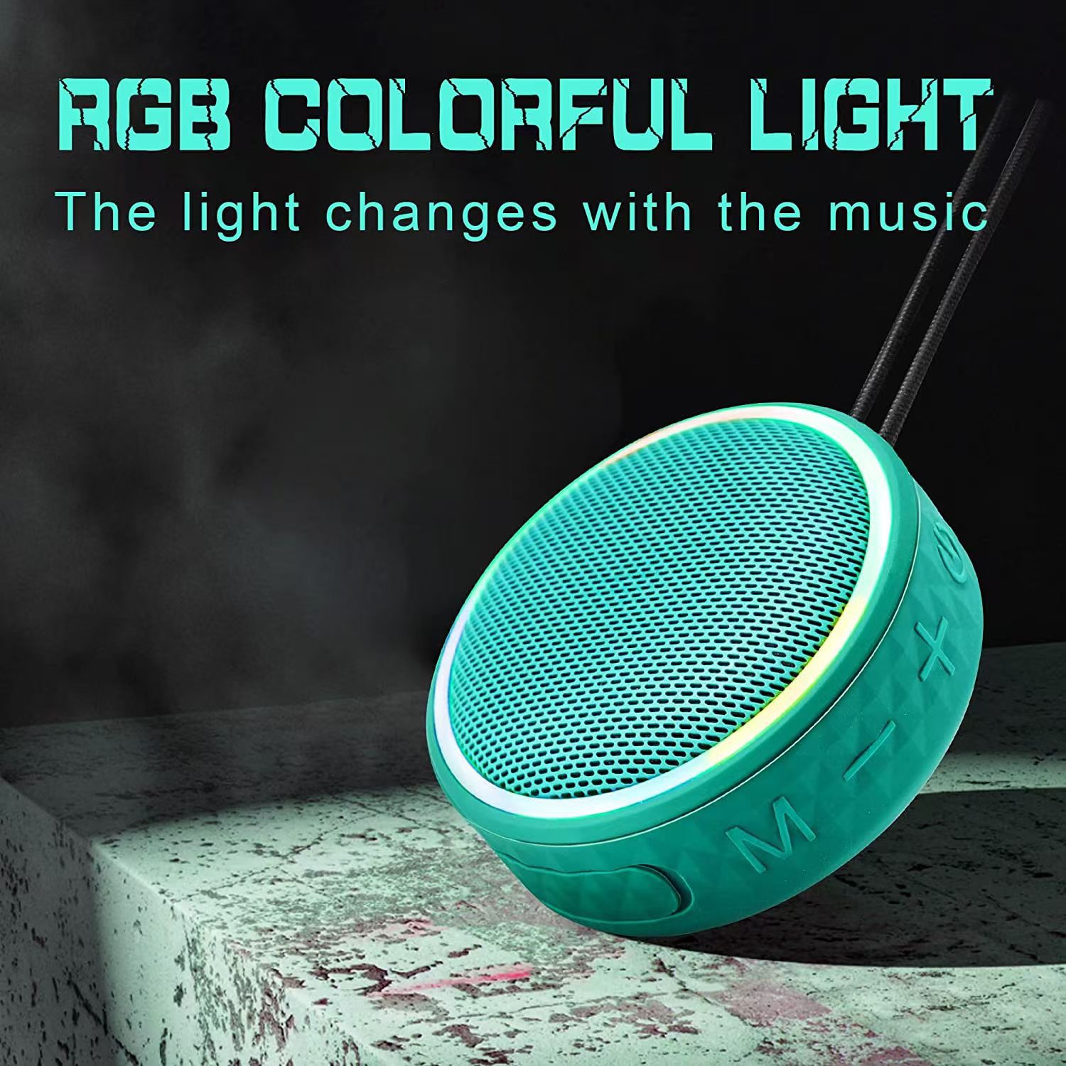 新款无线户外骑行蓝牙音箱TWS立体声炫彩灯大音量防水低音炮插卡