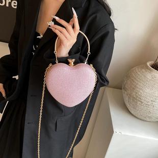 生日礼物晚装 亮片链条化妆包迷你名媛百搭情人节斜跨包 晚会时尚