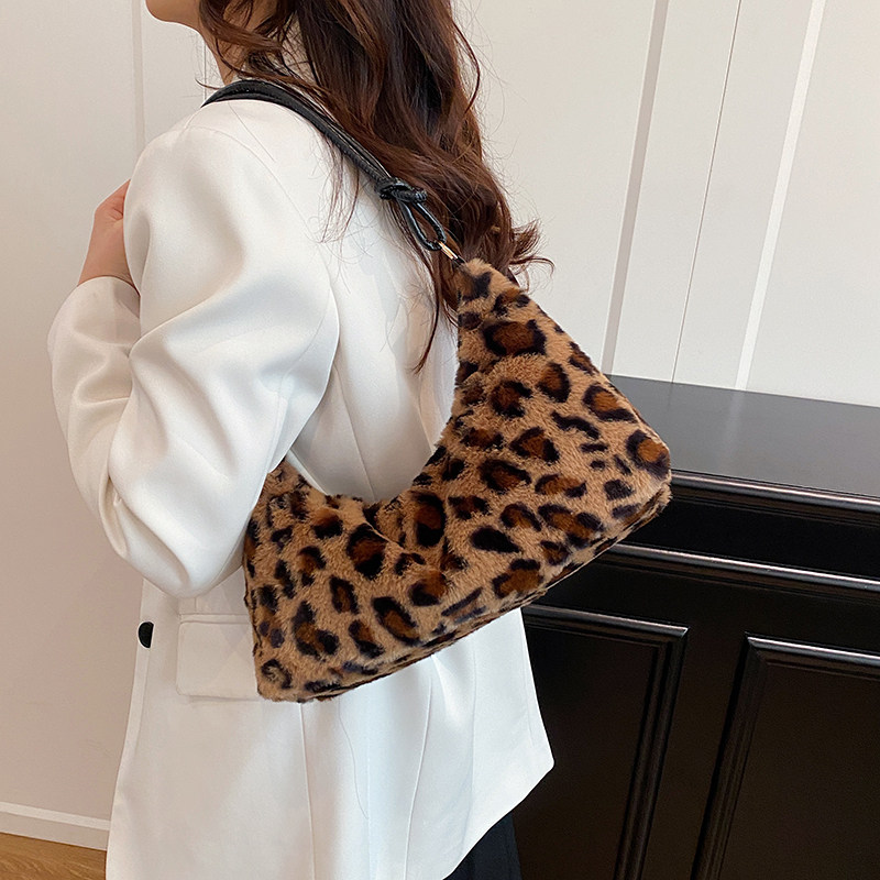 芊舒祺2026新款女包豹纹毛绒腋下包女欧美时尚大容量单肩包毛毛包,箱包皮具/热销女包/男包,腋下包,淘宝优惠券,粉丝福利购,淘宝优惠卷