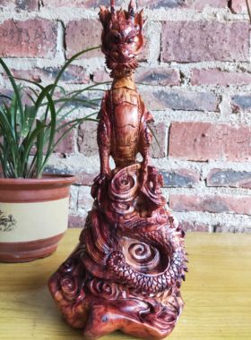 海南黄花梨纯手工雕刻精工细作龙家居摆件