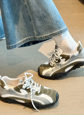 跟高3cm设计感小众厚底德训鞋女款2026新款春季不累脚户外登山鞋