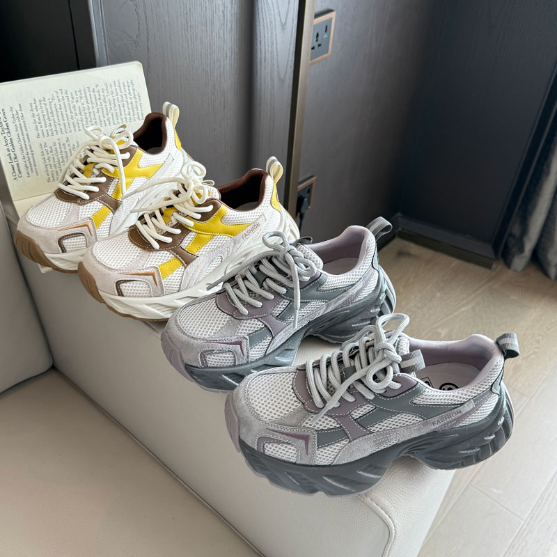 跟高5cm增高厚底老爹鞋女款2025秋冬新款超好看显脚小百搭运动鞋