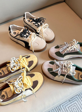 跟高3cm巨好看小众真皮德训鞋女款2026新款春季户外登山休闲鞋