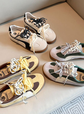 跟高3cm巨好看小众真皮德训鞋女2026新款春季户外登山运动休闲鞋