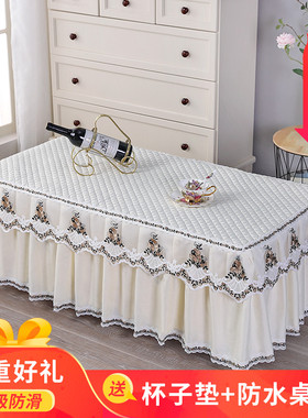茶几桌布长方形布艺蕾丝餐桌垫客厅防滑茶几罩套家用电视柜防尘罩
