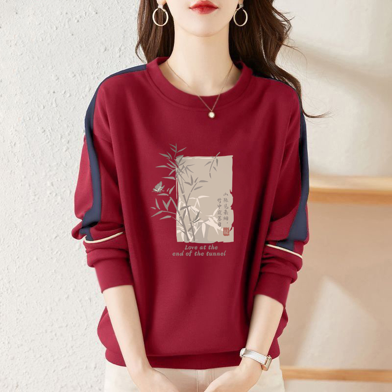 纯棉时尚长袖休闲卫衣女