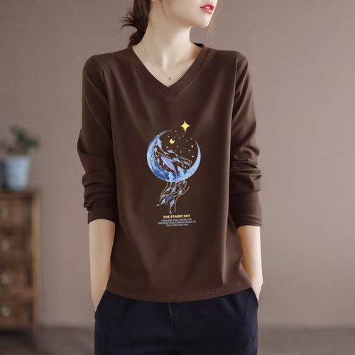 纯棉大码T恤衫秋气质百搭