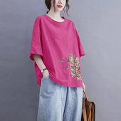 女装 纯棉100%短袖 上衣宽松休闲大码 品牌折扣店正品 气质夏季 T恤潮