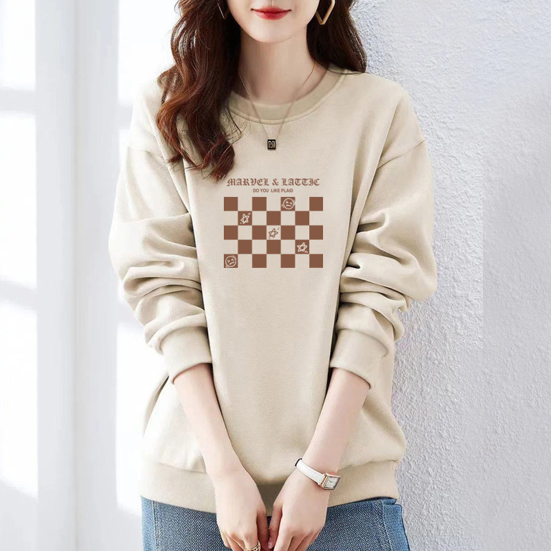 纯棉气质休闲长袖打底卫衣女